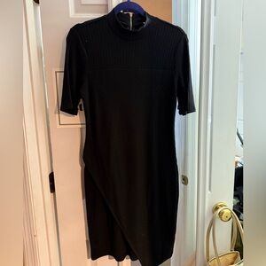 Black Ribbed Women's Dress